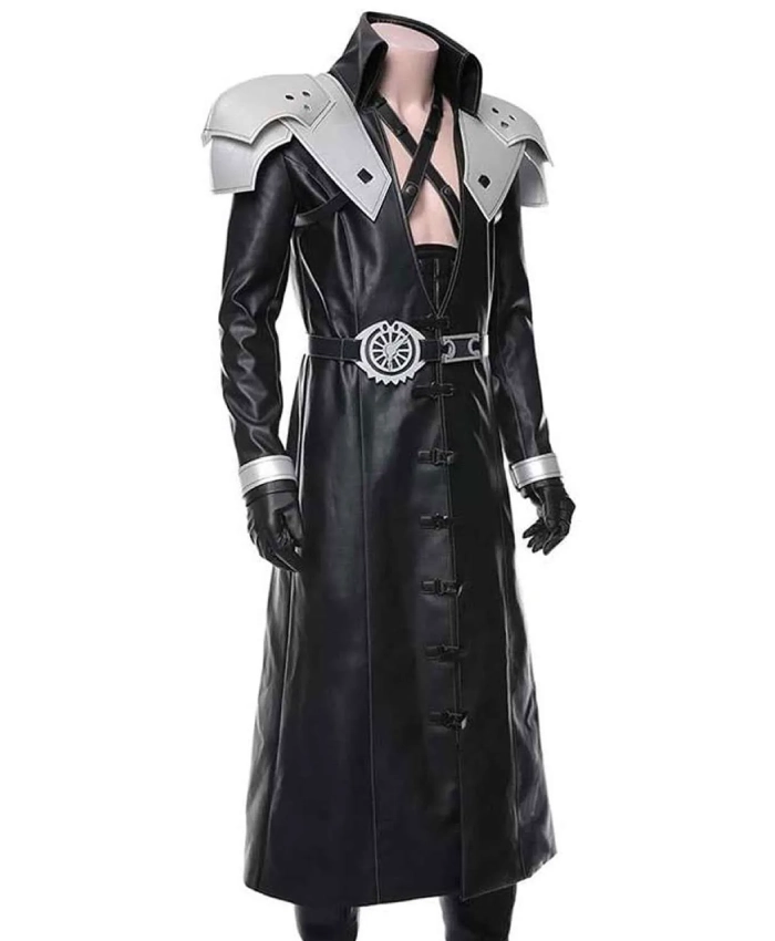 Sephiroth Final Fantasy VII Remake Video Game Long Leather Trench Coat