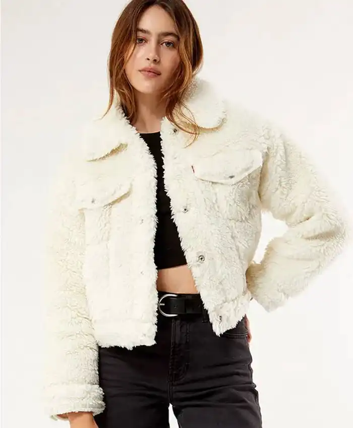 Sherpa Leather Jacket Womens For Sale