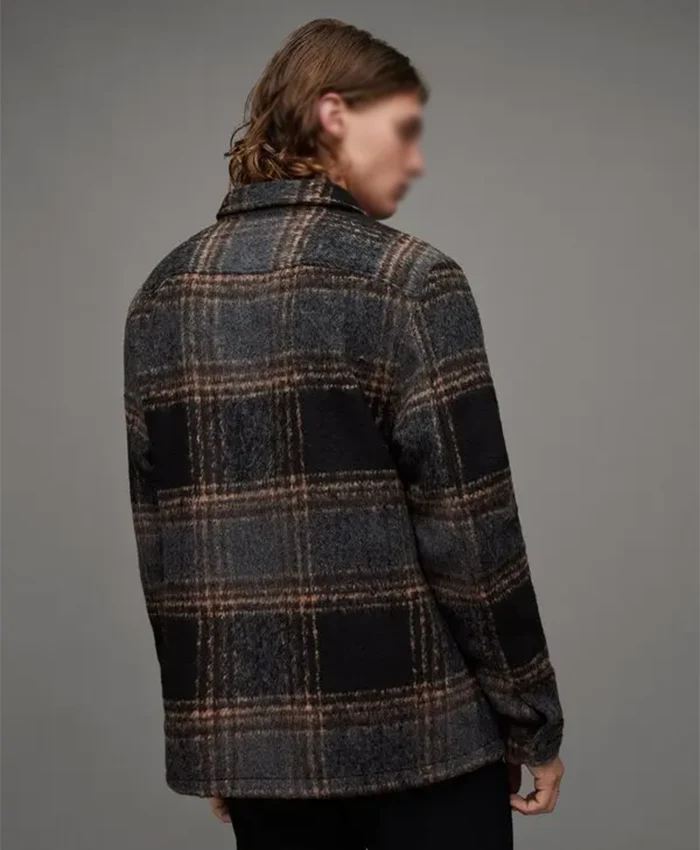 All Saints Fornax Checked Borg Lined Shacket - Image 2