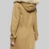 Shop Celebrity Paris Jackson Brown Hooded Fur Parka Jacket For Women