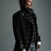 Shop Halloween 2026 Johnny Depp Gothic Black Wool Coat for Mens