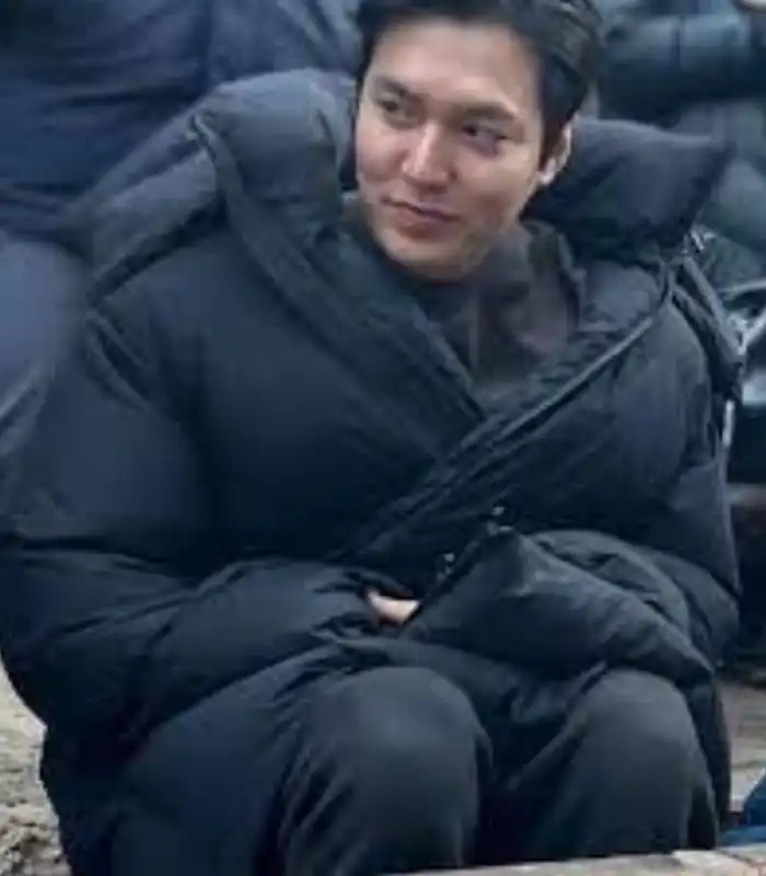 Shop Lee Min Ho TV Series Pachinko Black Puffer Hooded Hooded Coat For Men And Women