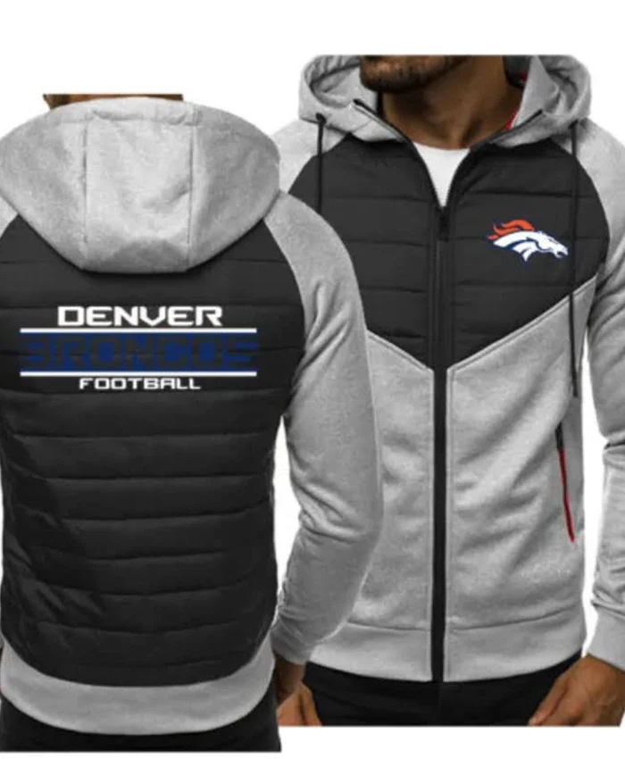 NFL Benn Denver Broncos Grey Hooded Jacket - Image 2