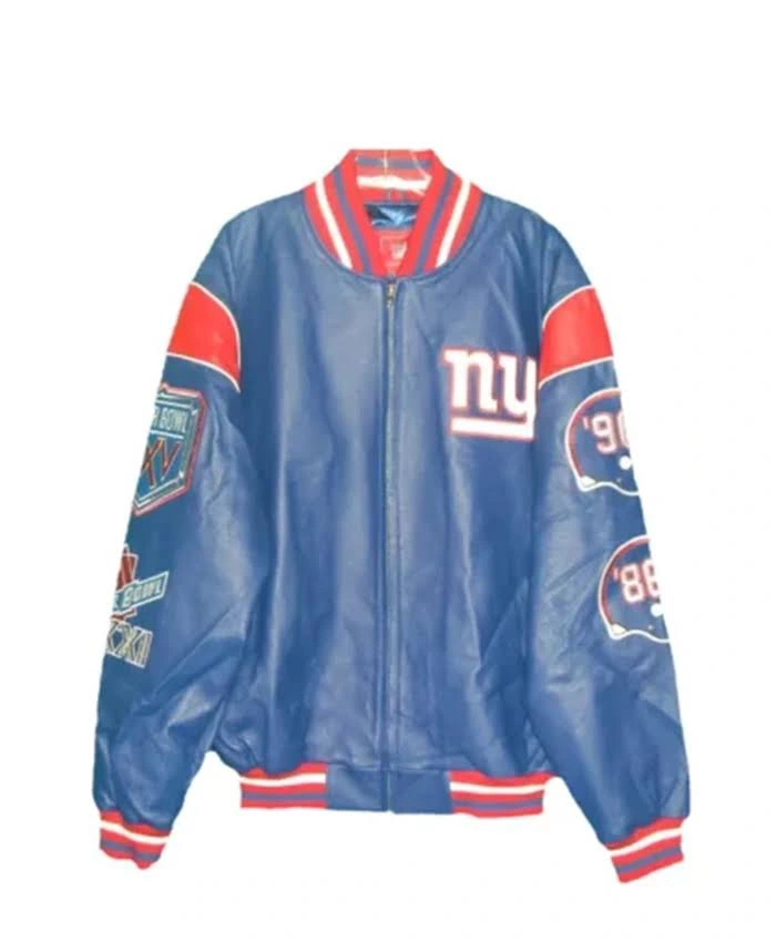 Shop NFL Bridie Von New York Giants Leather Jacket For Unisex