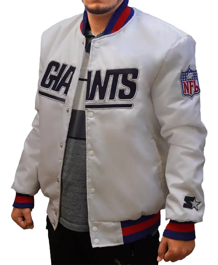 Shop NFL Elvie Lowe White New York Giants Jacket For Sale