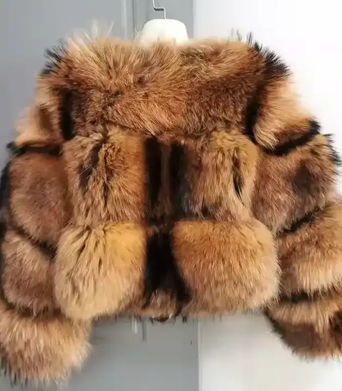 Shop Now Angel Brown Short Mink Fluffy Short Mink Fur Coat For Sale