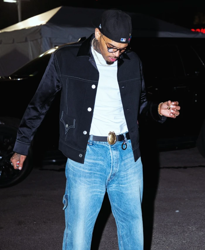 Shop Now Chris Brown Boston Black Denim Jacket