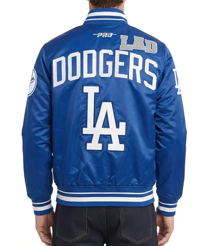 Shop Now Los Angeles Dodgers Blue Letterman Full Snap Satin Jacket