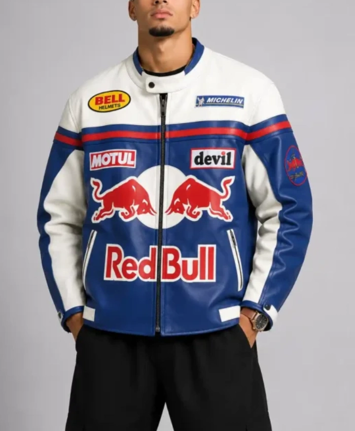 Shop Now Red Bull Bike Racing Leather Jacket