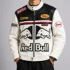 Shop Now Red Bull Bike Racing White Leather Jacket For Sale