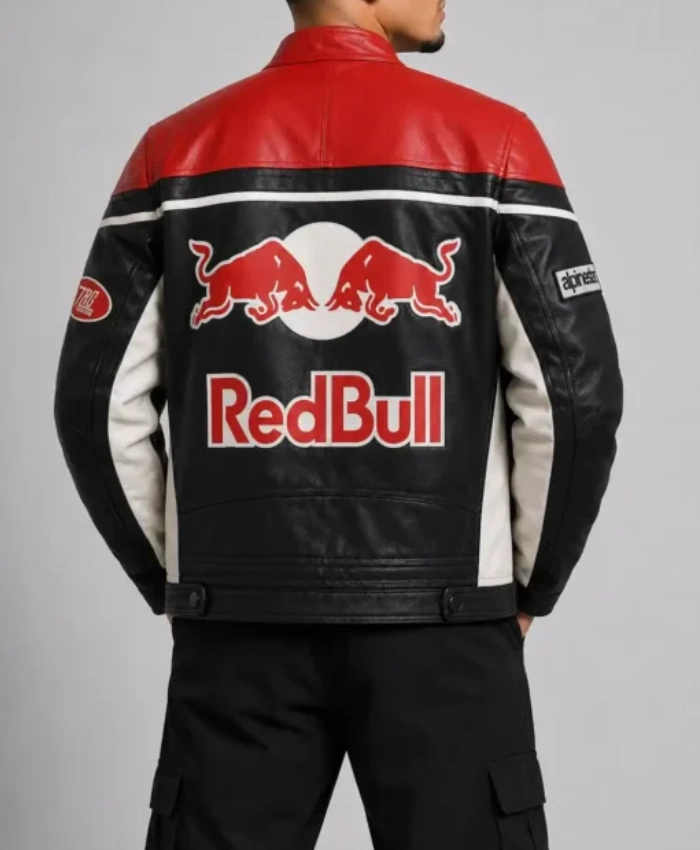Shop Now Red Bull Bike Red Racing Leather Jacket For Sale