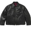 Shop Now Supreme x Schott Distressed Black Leather Zip Up Jacket