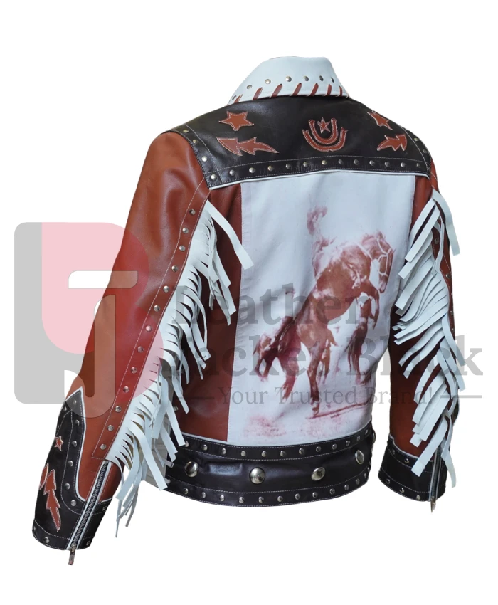 Shop Peoples Choice Awards 2024 Lainey Wilson Fringe Leather Jacket Unisex