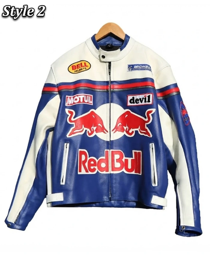 Shop Red Bull Bike Racing Leather Jacket For Sale