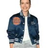Shop Sophia Bush New York City Blue Vintage Knicks Varsity Jacket