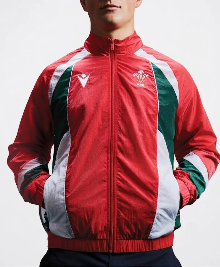 Shop Welsh Rugby Union 2026 Red Zip Up Anthem Jacket
