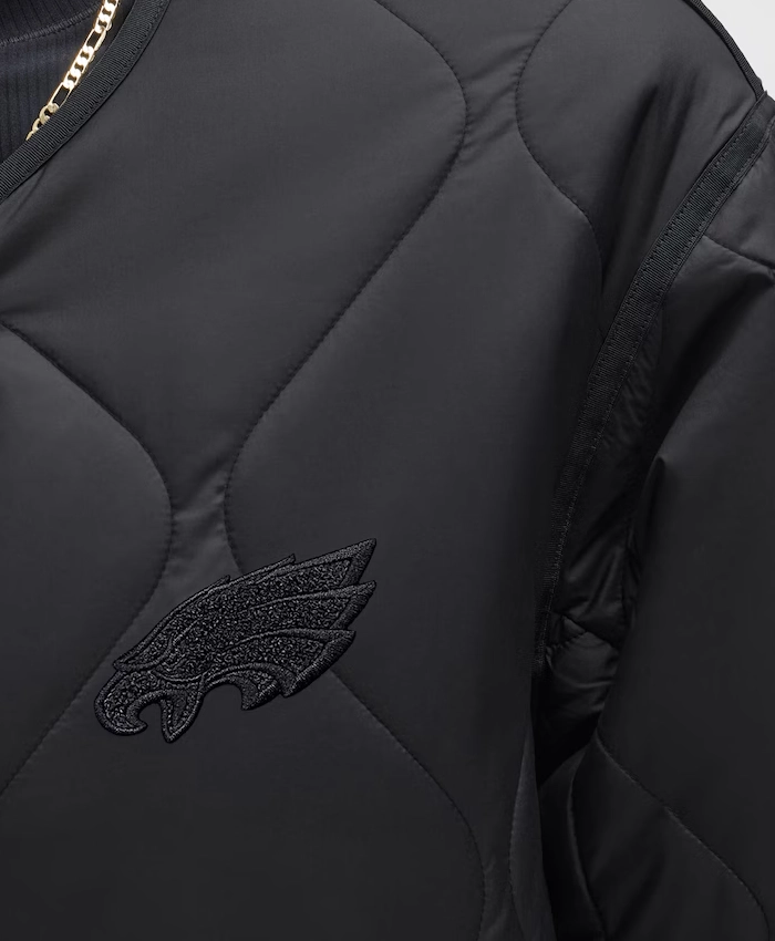 Shop lululemon Obsidian Philadelphia Eagles Black Quilted Jacket
