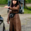 Ms. X 2026 Simone Kessell Brown Leather Trench Coat
