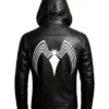 Spider Classic Men Web Black Leather Jacket