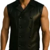 Spider Embossed Double Breasted Vest