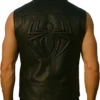 Spider Embossed Double Breasted Black Vest