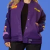 Spider Man 90’s Purple Varsity Jacket Womens