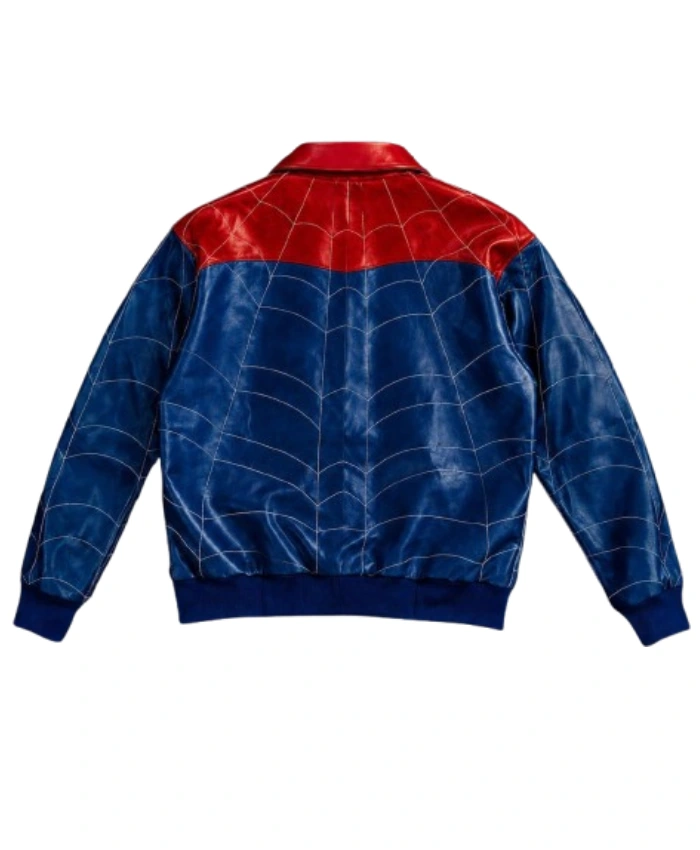 Ultimate Spider-Man Multicolor Bomber Leather Jacket