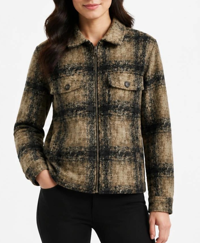 Spider-Man Brand New Day Jacob Batalon Plaid Pattern Jacket Womens