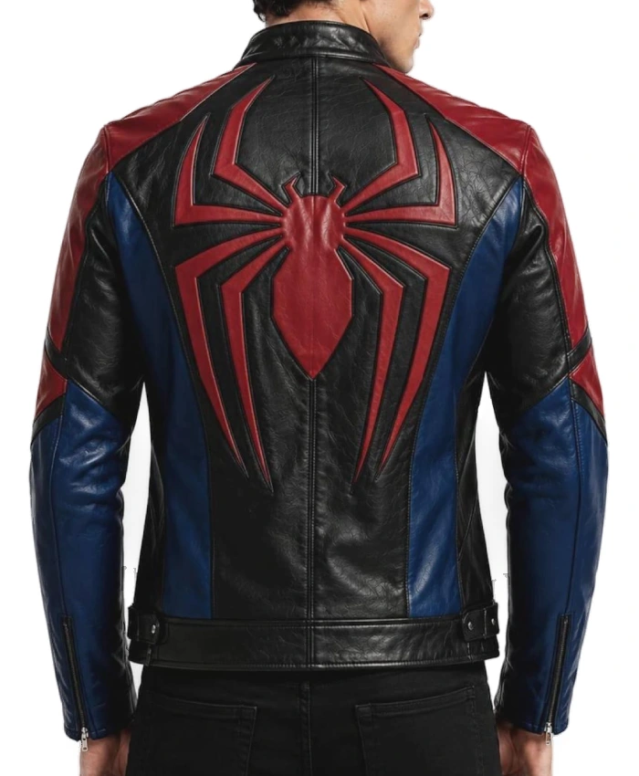 Spider-Man Multicolor Cosplay Leather Biker Jacket