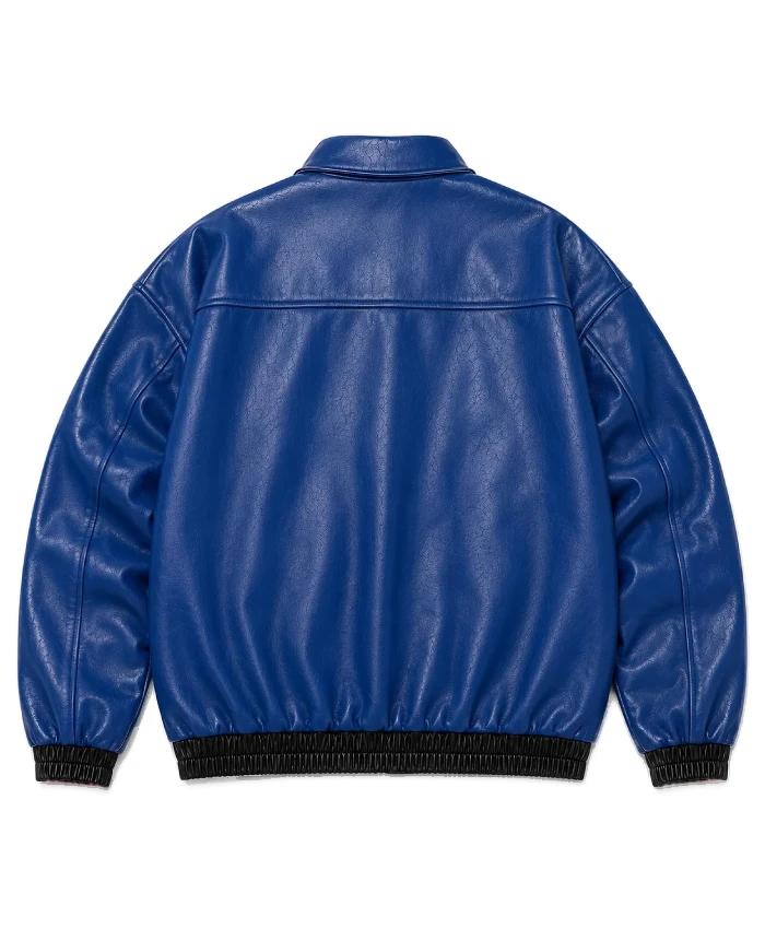 Superhero Spider-Man Oversized Blue Leather Jacket