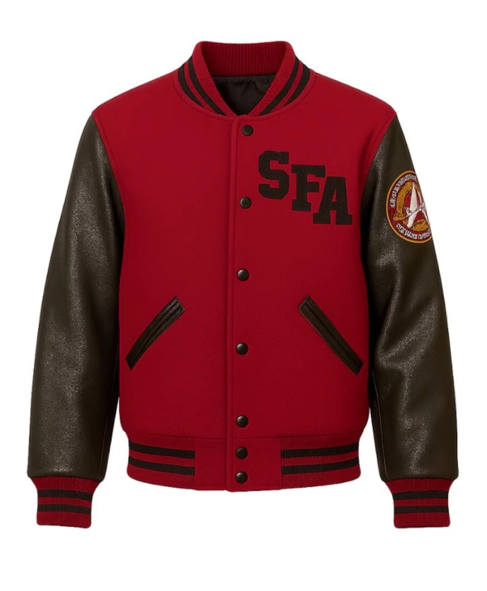 Star Trek Starfleet Academy Maroon and Black Varsity Jacket