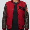 Star Trek Starfleet Academy Maroon and Black Wool Varsity Jacket
