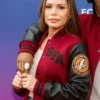 Star Trek Starfleet Academy Maroon and Black Wool Varsity Jacket Sale