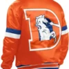 Starter Denver Broncos Orange Satin Varsity Jacket