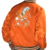 Starter Miami Hurricanes Bomber GreenOrange Satin Jacket