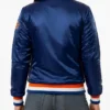 Starter NY Knicks Bomber Blue Satin Jacket Women