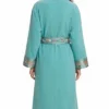 Sterling Point Keen Ruffalo Versace Turquoise Belted Robe