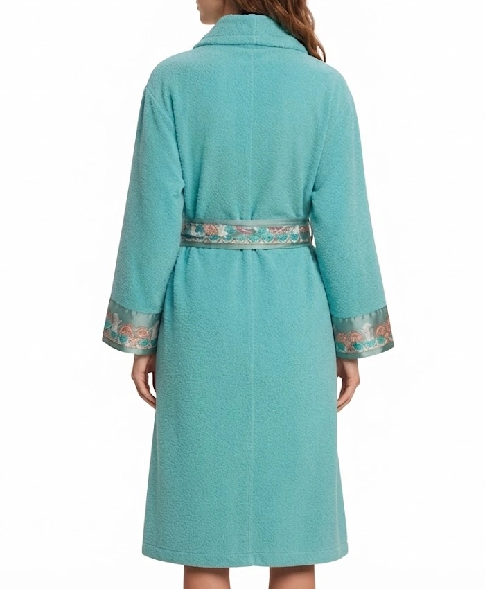 Sterling Point Keen Ruffalo Versace Turquoise Belted Robe