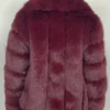Stunning Alberto Alberto Burgundy Mink Fur Jacket For Sale
