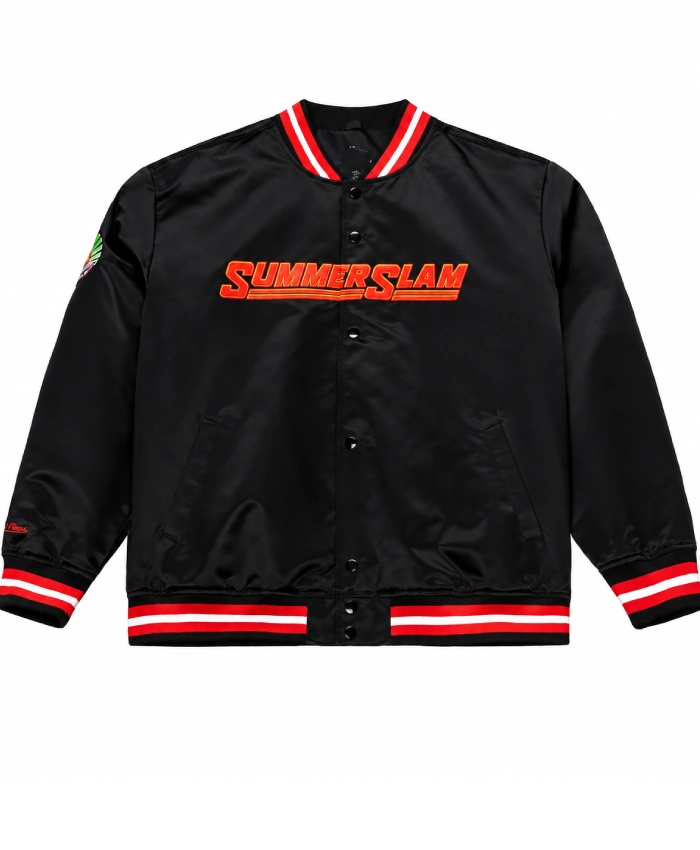 SummerSlam Mitchell and Ness Black Satin Jacket