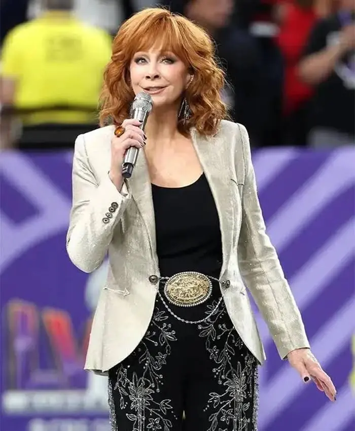 Super Bowl LVIII Reba McEntire Grey Blazer Fro Sale