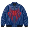 Spider-Man Oversized Blue Leather Jacket