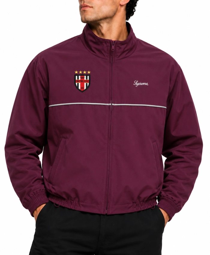 Supreme Cross Track Jacket in Burgundy