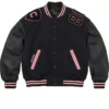 Supreme Captains Wool with Leather Sleeves Black Varsity Jacket