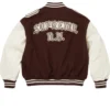 Supreme Captains Wool with Leather Sleeves Brown Jacket