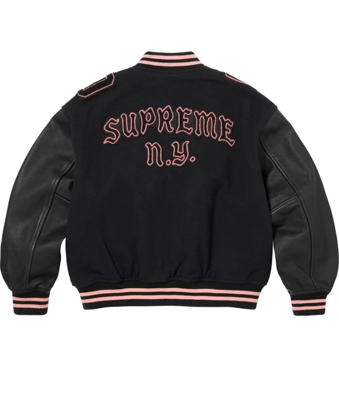 Supreme Captains Wool with Leather Sleeves Jacket