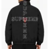 Supreme 2026 Embroidered Logo and Printed Design Polyester Cross Black Track Jacket