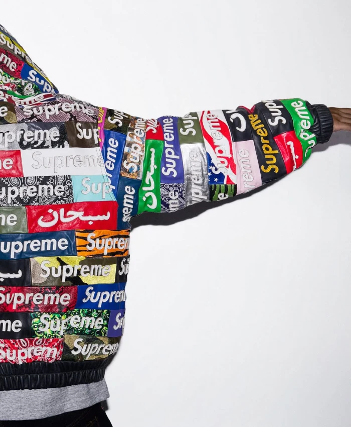 Supreme FW26 Box Logo Patchwork Multicolor Leather Jacket Sale