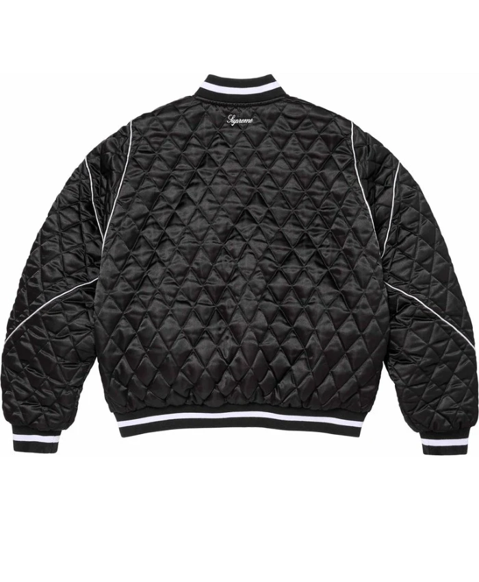 Supreme x Champion Quilted Full Snap Satin Varsity Jacket
