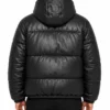 Supreme x Schott 2026 Leather Down Hooded Bomber Black Puffer Jacket for Men and Women